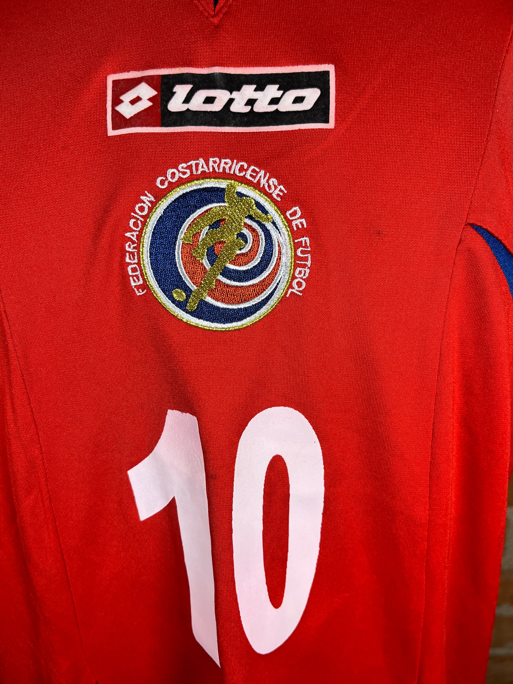 Costa Rica #10 Match Worn/Issue – Home – 2007 – XL – (8/10)