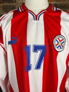 Paraguay #17 L/S Match Worn – Home – 1999 – XL – (7/10)