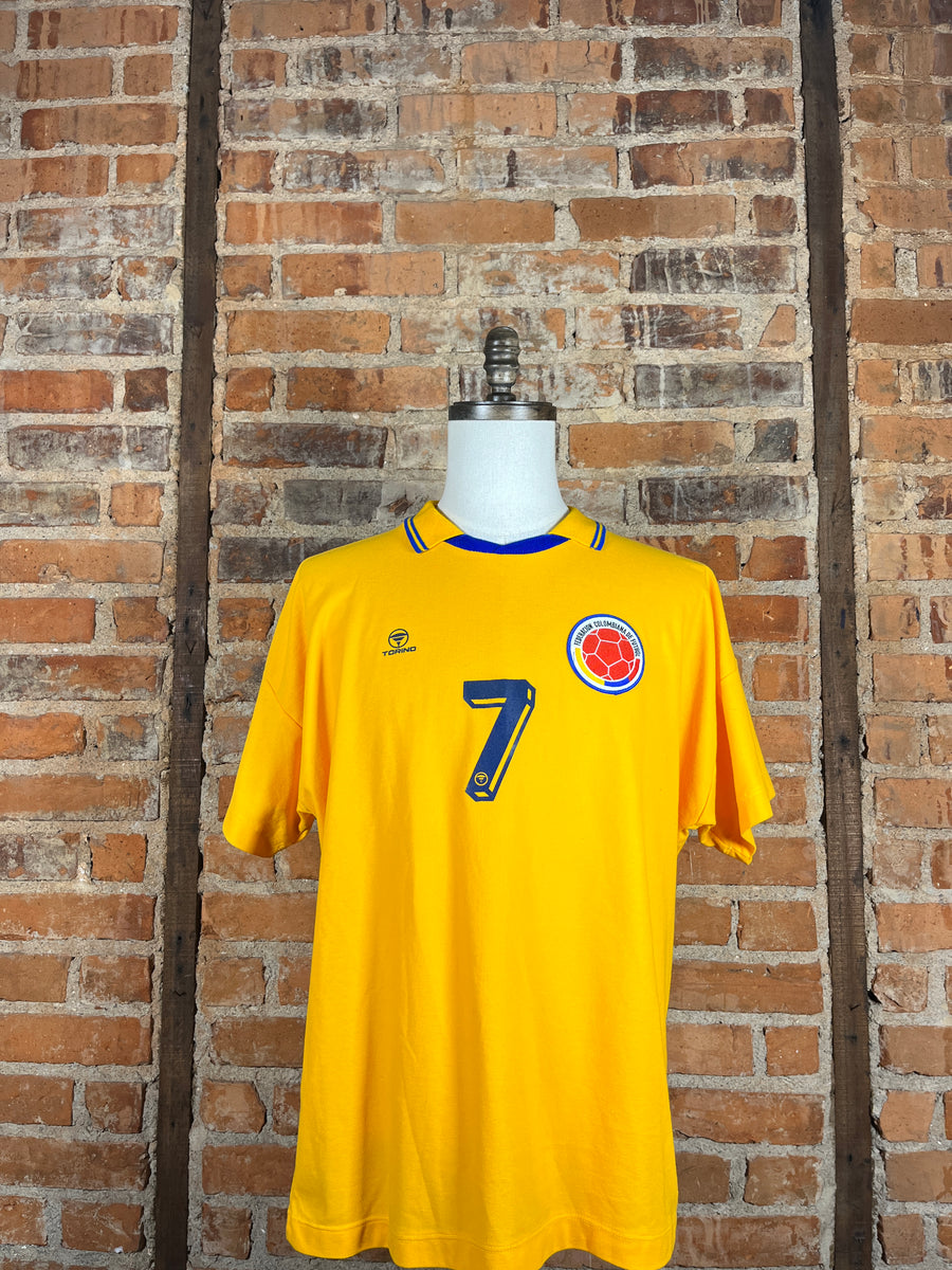 Colombia #7 Match Worn/Issue – Home – L – 1992 – (7/10)